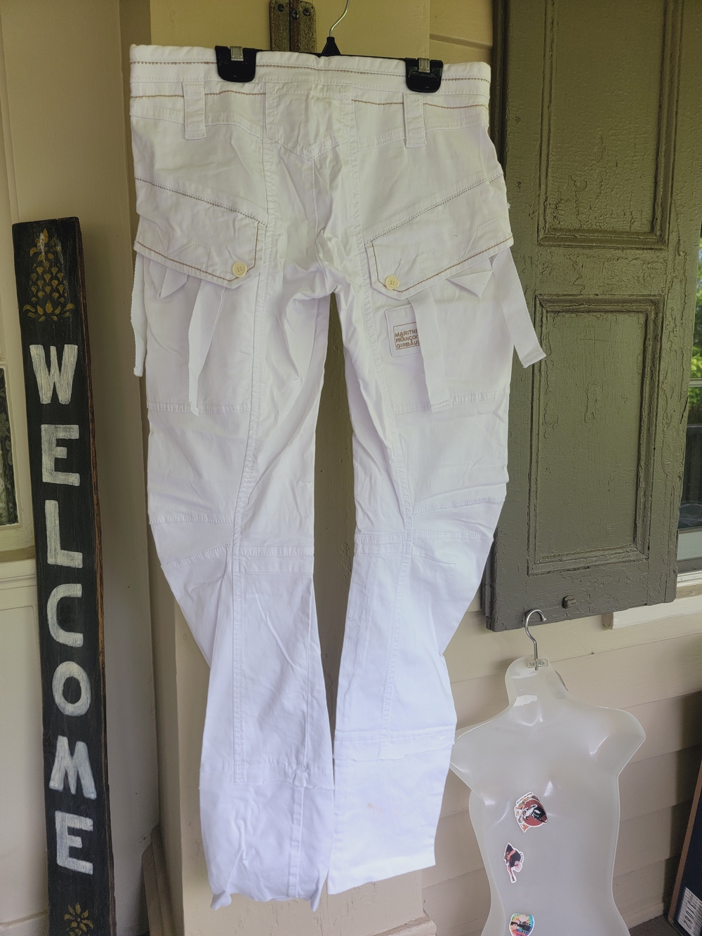 Marithe Francois Girbaud Coralie White Cargo Pants RARE NEW PLS READ DESCRIPTION